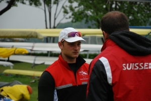 Damien Tollardo, rameur de Team Genève, durant la régate internationale en Allemagne