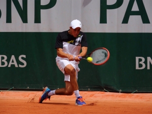 Le tennisman de Team Genève, Johan Nikles lors du tournoi junior de Roland Garros 2015 Une compétition prestigieuse pour le jeune genevois.