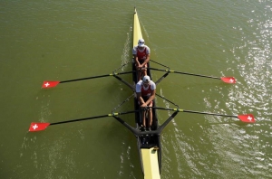Damien Tollardo, rameur de Team Genève, lors des Championnats du monde U23 d'aviron.